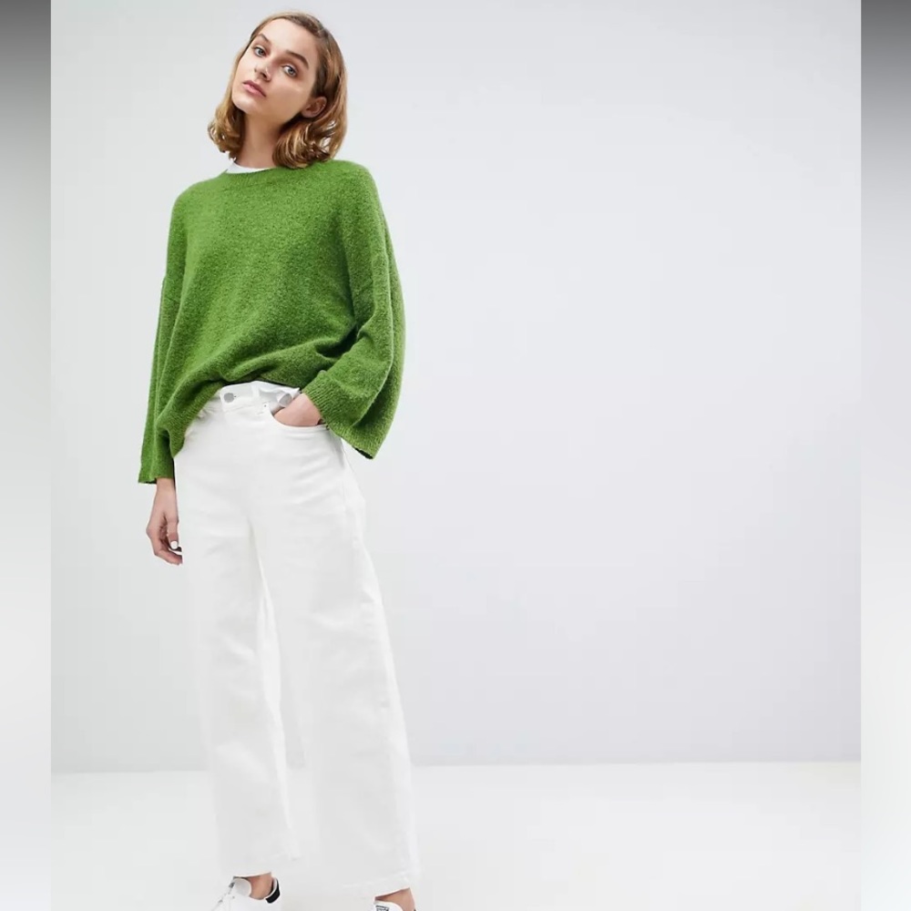 Mango moss green sweater